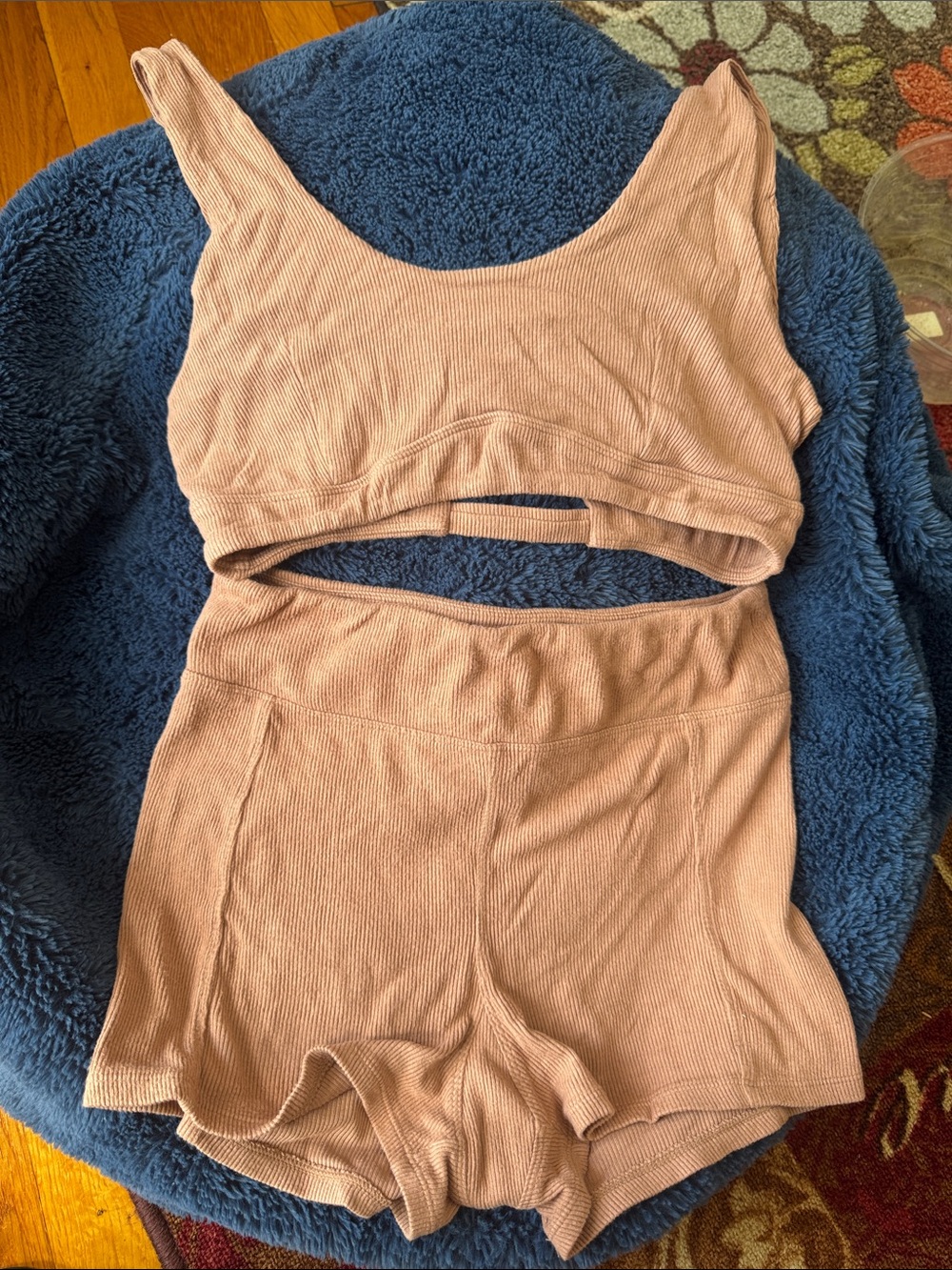 Free People Intimately Ribbed Lounge Set - Mauve Pink Medium